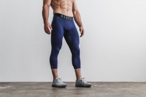 Nobull 3/4 Compression Strumpfhose Herren Tiefesnavy | SXAH-94713