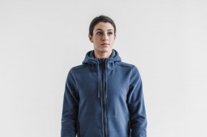 Nobull Arctic Zip-up Jacken Damen Grau Blau | WGSK-16023