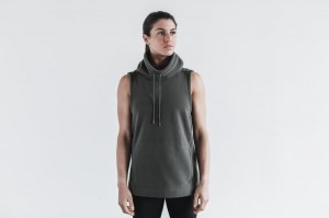 Nobull Arctic Ärmellose Cowl Hoodie Damen Dunkelgrau | KHLZ-61239