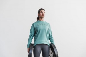 Nobull Crew Sweatshirt Damen Blau | DIQC-79564