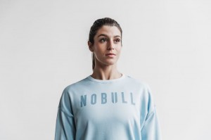 Nobull Crew Sweatshirt Damen Blau | JVHC-87312