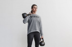 Nobull Crew Sweatshirt Damen Grau | RKSA-79651