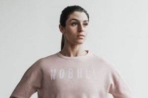 Nobull Crew Sweatshirt Damen Rosa | FWLX-89317