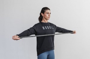 Nobull Crew Sweatshirt Damen Schwarz | FUNH-60478