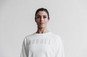 Nobull Crew Sweatshirt Damen Weiß | EWHQ-10689