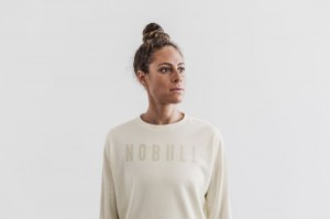 Nobull Crew Sweatshirt Damen Weiß | UWZC-12549