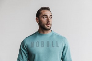 Nobull Crew Sweatshirt Herren Blau | AULM-10645