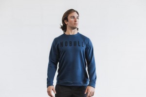 Nobull Crew Sweatshirt Herren Navy | GKSL-40625