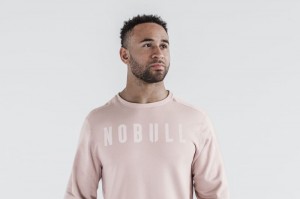 Nobull Crew Sweatshirt Herren Rosa | GNAQ-65421