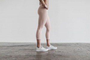 Nobull Crop Strumpfhose Damen Rosa | KFGY-61273