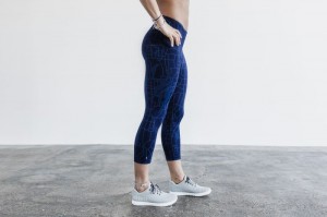 Nobull Crop Strumpfhose Damen Tiefesnavy | MIRP-28691