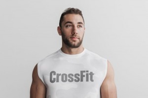 Nobull Crossfit® sleeveless Tee (Camo) T-shirts Herren Weiß Camouflage | CLJV-91652