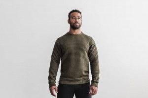 Nobull Gesteppt Crew Pullover Herren Grün | RGNQ-09415