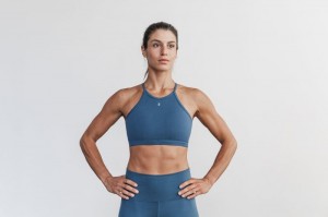 Nobull Halter Sport BH Damen Blau | IWQZ-40376