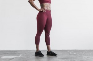 Nobull High-Rise Strumpfhose Damen Dunkelrot | AHGV-05821