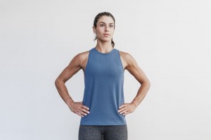 Nobull High-neck Muskelshirt Damen Blau | NXJA-15726