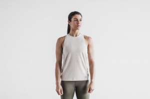 Nobull High-neck Muskelshirt Damen Oatmeal | GSVB-74305