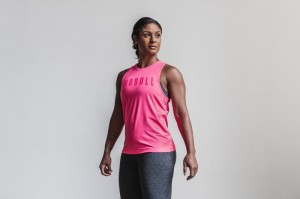 Nobull High-neck Muskelshirt Damen Rosa | WHCL-96780