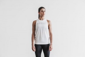 Nobull High-neck Muskelshirt Damen Weiß | YCMW-71450