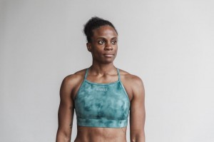 Nobull High-neck Sport BH Damen Blau Tiefesgrün | IDBO-09715