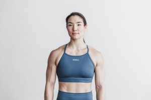 Nobull High-neck Sport BH Damen Blau | VGLI-53728