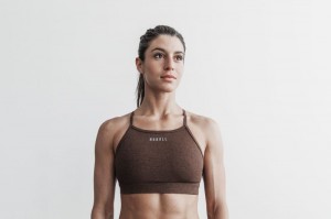 Nobull High-neck Sport BH Damen Braun | YLSW-85419