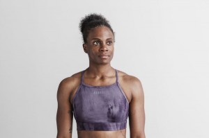 Nobull High-neck Sport BH Damen Lila | GNFE-67158