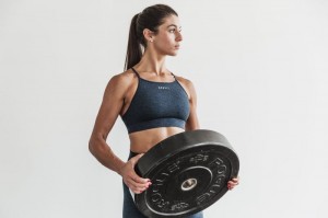 Nobull High-neck Sport BH Damen Midnight Heather Matte | NRTG-29450