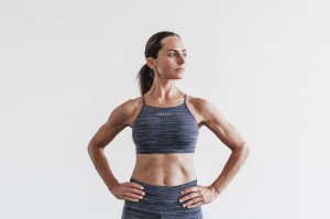 Nobull High-neck Sport BH Damen Navy | QEMA-51342