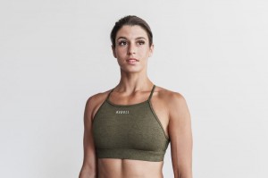 Nobull High-neck Sport BH Damen Olivgrün | MVWU-58079
