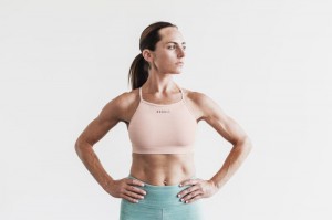 Nobull High-neck Sport BH Damen Rosa | OBGK-17964