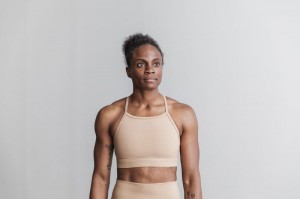 Nobull High-neck Sport BH Damen Sand Matte | DBOH-60397