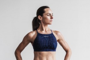 Nobull High-neck Sport BH Damen Tiefesnavy | OXNF-23610