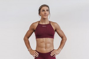 Nobull High-neck Sport BH Damen Wine Heather | YBNU-36741