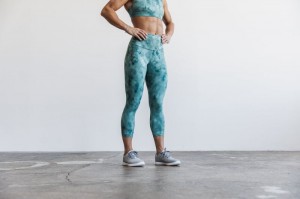 Nobull High-rise Crop Strumpfhose Damen Blau Tiefesgrün | REWC-94253