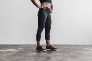 Nobull High-rise Crop Strumpfhose Damen Schwarz | MTIG-35619