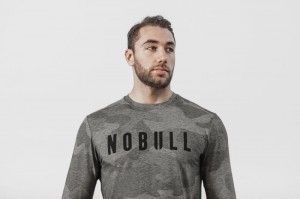 Nobull Long Sleeve Tee (Camo) T-shirts Herren Grau Camouflage | OHRP-97056
