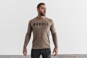 Nobull Long Sleeve Tee T-shirts Herren Fallen Rock | WBQO-95624