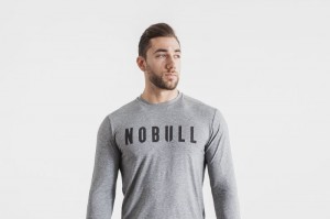Nobull Long Sleeve Tee T-shirts Herren Grau | NVPQ-78394