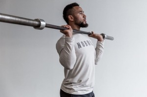 Nobull Long Sleeve Tee T-shirts Herren Oatmeal | JSFI-06527