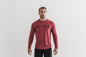 Nobull Long Sleeve Tee T-shirts Herren Wine | JCPZ-02698