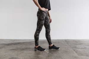 Nobull Mid-Rise Strumpfhose Damen Dunkelcamouflage | KFMT-24015