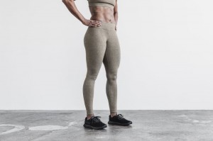 Nobull Mid-Rise Strumpfhose Damen Fallen Rock Heather | CJFL-64059