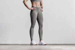 Nobull Mid-Rise Strumpfhose Damen Grau | AKBE-64239