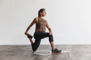Nobull Muscle Muskelshirt Damen Braun | VQCW-42795