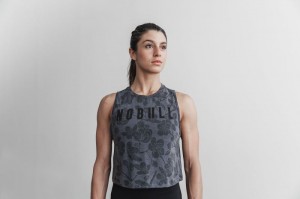 Nobull Muscle Muskelshirt Damen Grau Rosa | JLUI-59142
