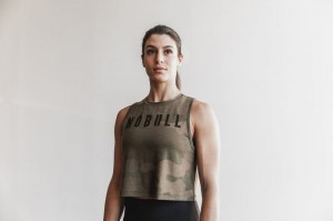 Nobull Muscle Muskelshirt Damen Grün Camouflage | AYFN-23065