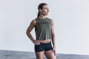 Nobull Muscle Muskelshirt Damen Grün | URSV-57309