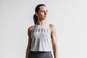 Nobull Muscle Muskelshirt Damen Hellgrau | TLWI-04835