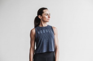 Nobull Muscle Muskelshirt Damen Navy | AJYV-87954